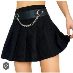 Royal Bones Black Skater Mini Skirt